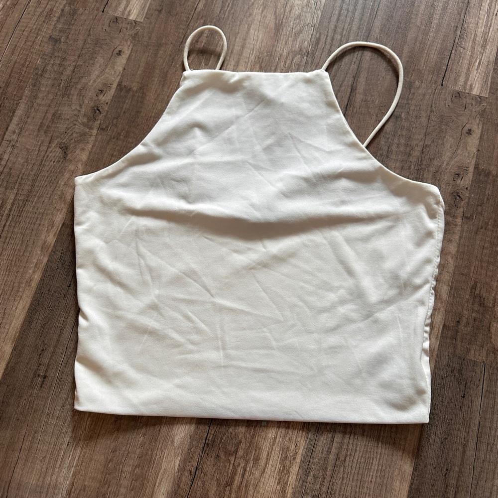 Forever 21 White Fitted Crop Camisole